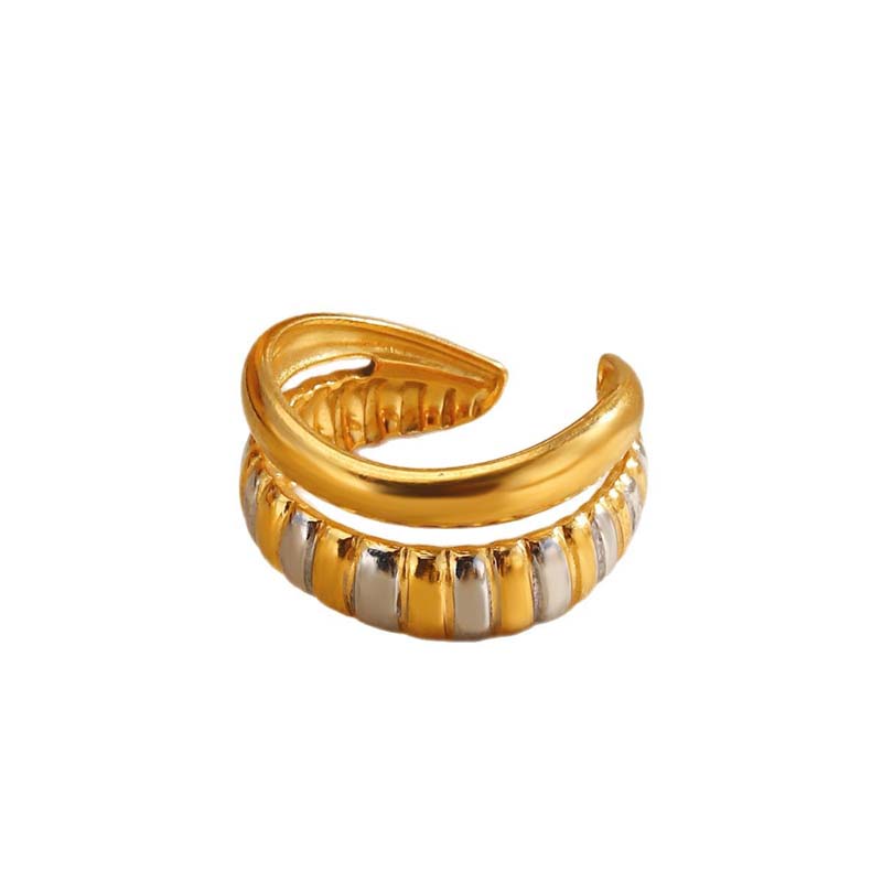Stainless Steel Gold Silver Color Geometric Open Rings for Women Vintage Metal Star Personality Finger Rings Jewelry Party Gifts
