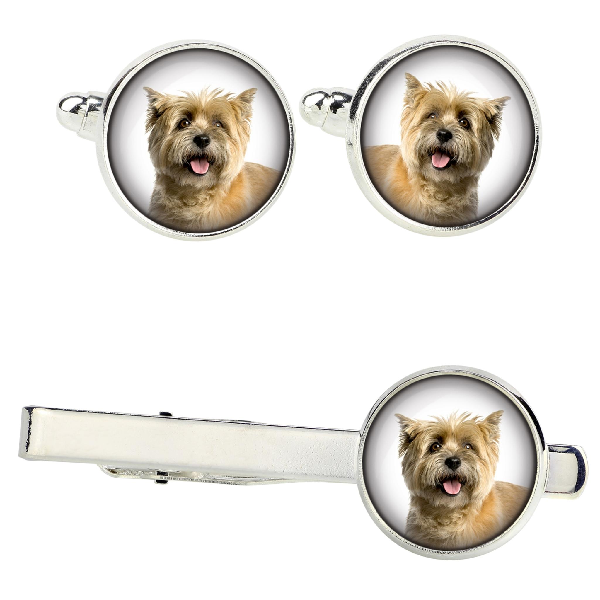 

Cairn Terrier - cufflinks and tie with your photo, a suit decoration, men s jewelry from the Art-Dog brand. срібний