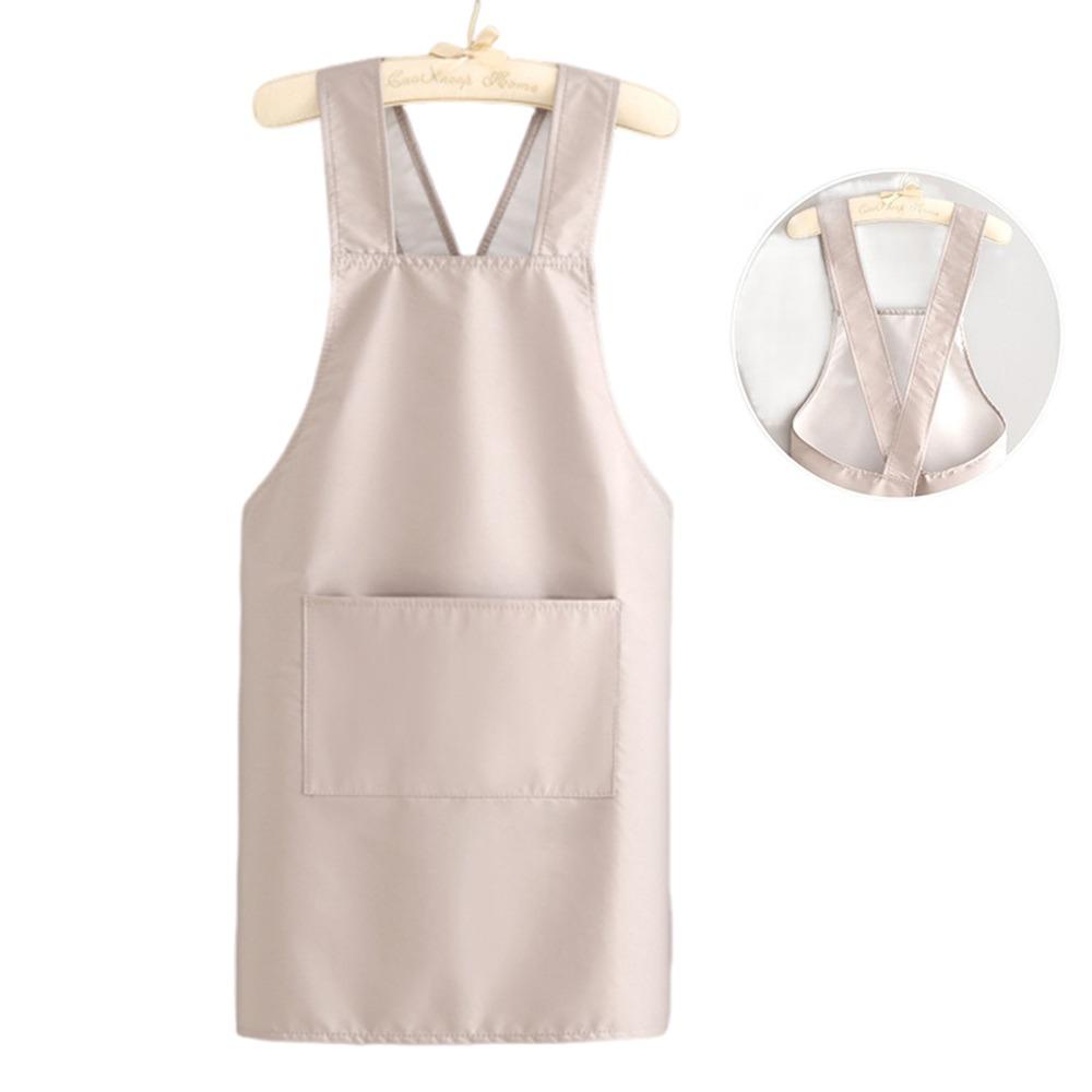 Waterproof Household Work Apron X-Back Dishwashing Cleaning Apron Waiter Sleeveless Apron  BBQ