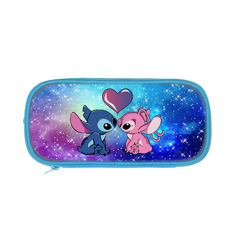 Stitch Childrens Double Layer Pencil Case With Polyester Storage For School Supplies