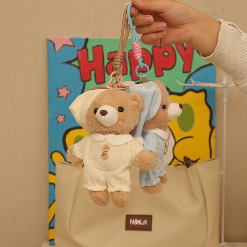 Plush Bear Keychain With Sleepwear Design For Kids And Adults
