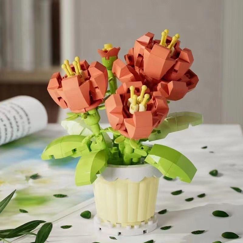 Eternal Flower Pot Building Blocks - Girls' Gift, 7219-30 Assembly Set