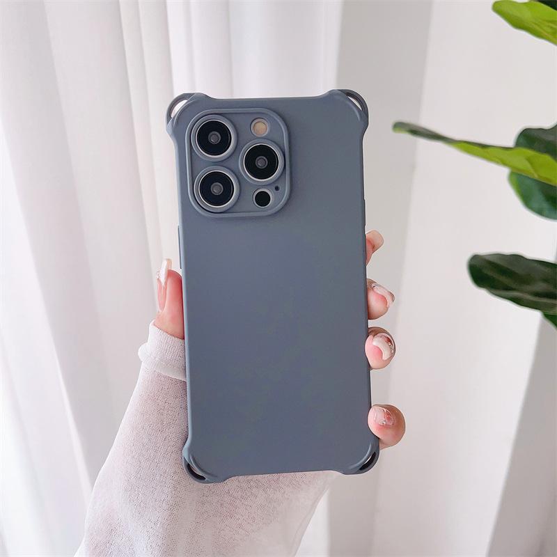 Solid color four corners anti-drop, suitable for Apple 14 mobile phone case integrated lanyard iPhone13 silicone 12promax soft case
