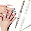 1pc Dual-Ended Nail Art Brush with Rhinestone Handles French Manicure & Builder Nail Gel Liner Brushes Nail Art Tools for Salon*