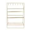Gold Finish Iron 6 Tiers Earring Holder Bracelet Display Stand Desktop Organiser Easy Assembly Display Rack