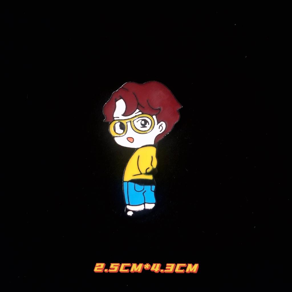 BTS Cute Cartoon Pins, Bangtan Boys Cartoon Character Metal Brooches, Kpop ARMY Fans Lapel Badges for Backpack & Clothing