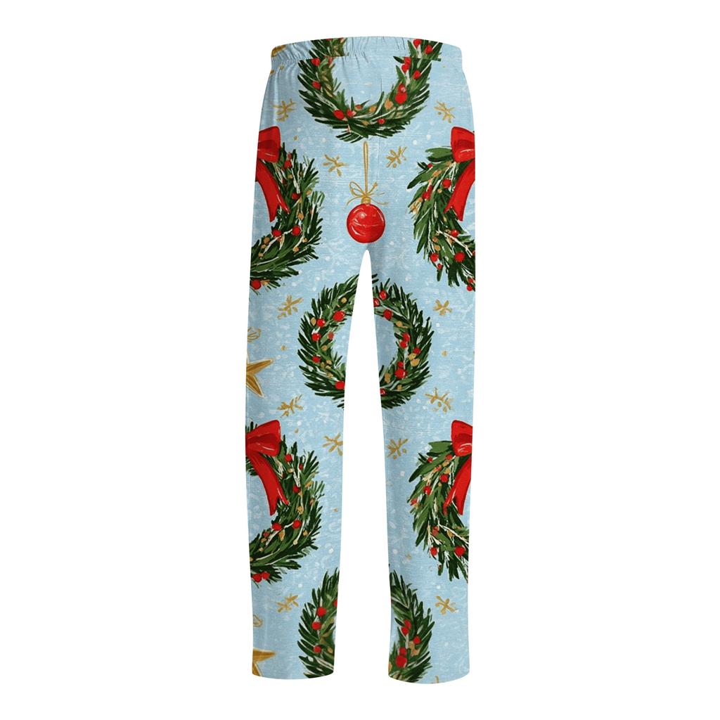 Herren Pyjamahose mit Weihnachtsdruck für Freizeit und Schlaf