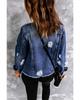 Azura Exchange Distressed Buttons Denim Jacket