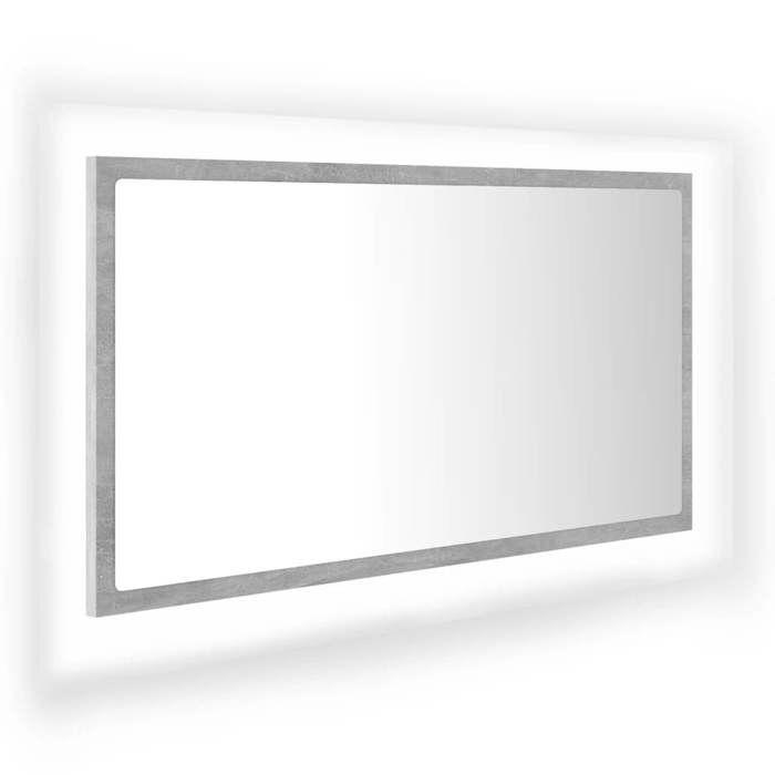 VidaXL LED Bathroom Mirror Concrete Grey 80x8.5x37 Cm Acrylic 804928
