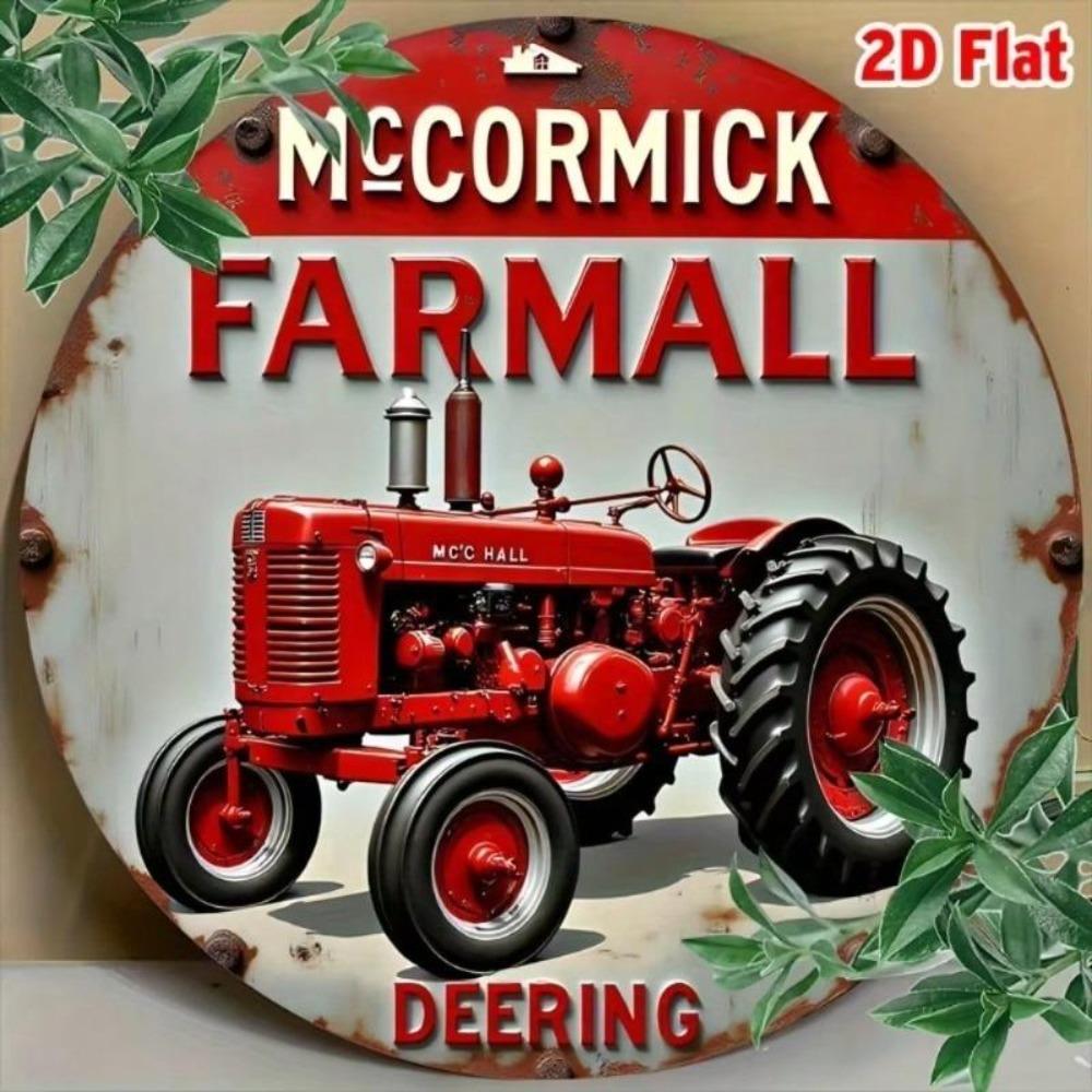 Vintage McCormick Farmall Tractor Metal Tin Wall Sign Rustic Home Kitchen Garden Decor