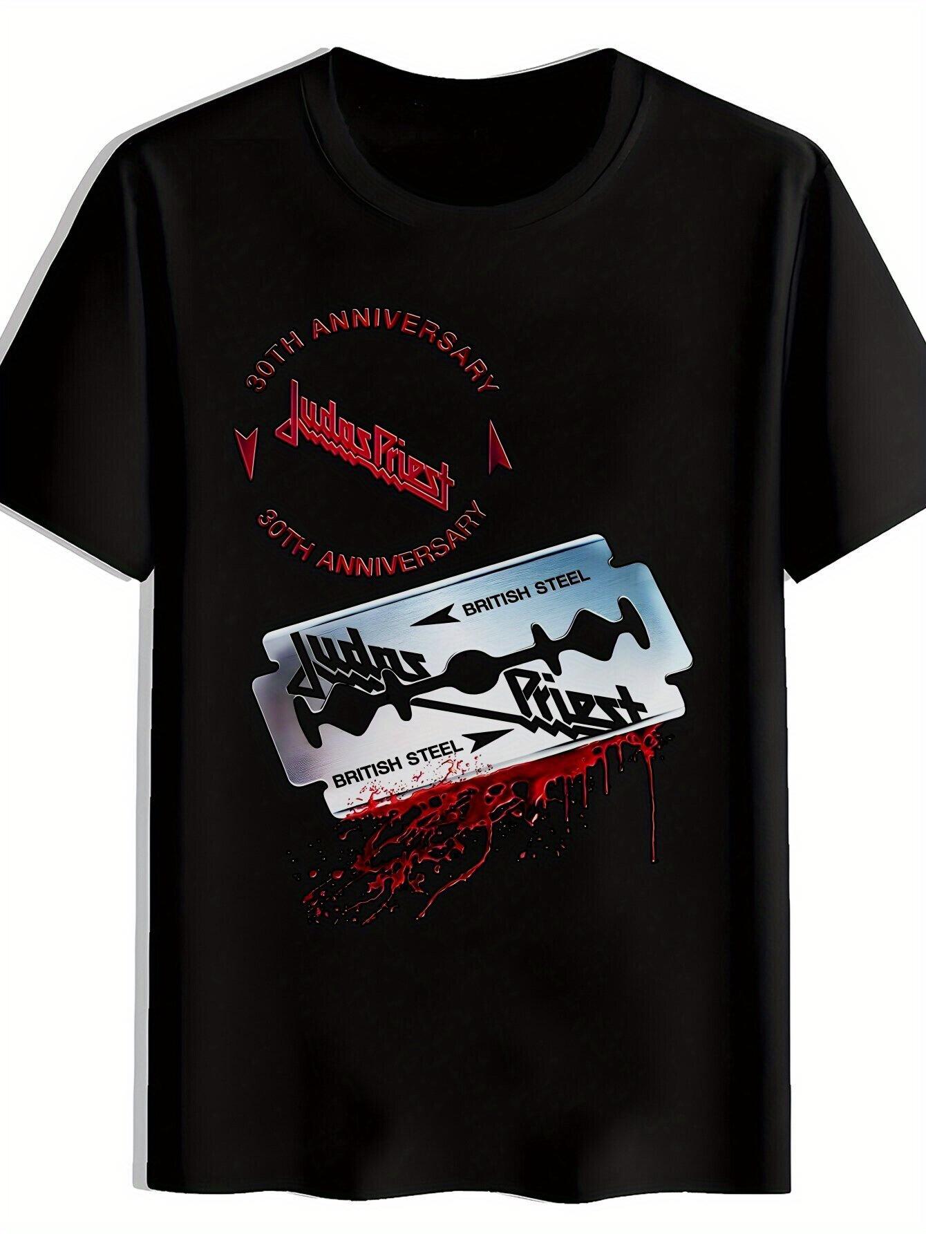 Rock Band Graphic T-shirt - Retro Heavy Metal Print M