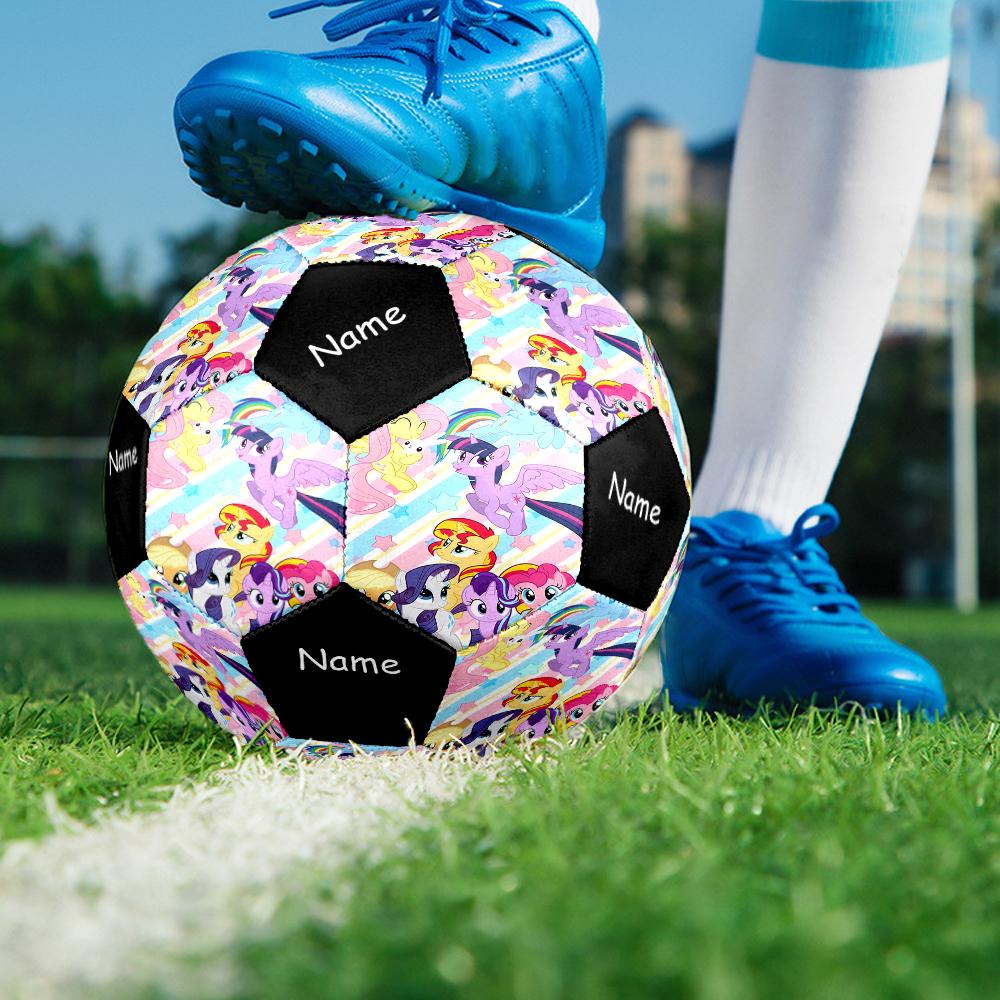 Custom Name My Little Pony Theme Size 5 Soccer Ball, Suitable for Both Indoor and Outdoor Matches, a Gift Suitable for Everyone.