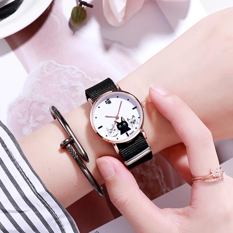 Women's Minimalist French Style Canvas Quartz Watch - Ultra-thin, Elegant Design for Couples