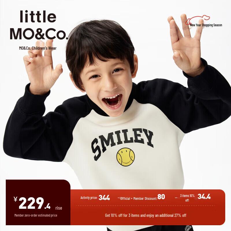 Little MO&Co. Smiley Kids Fleece Sweatshirt 150