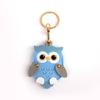 Faux Leather Cartoon Owl Keychain Cartoon Owl Charm Access Card Case Keyring  Key Ring
