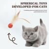 3pcs Cat Interactive Ball Toys Bouncy Balls With Feathers For Indoor Cat High Rebound Pet Flutter Balls Pet Accessories