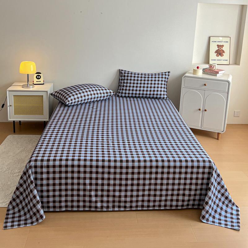 Cotton Polished Sheets Three-piece Set, Pure Cotton Student Dormitory Single Skin-friendly Sheets Three-piece Set
