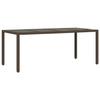 VidaXL Table de jardin avec dessus en verre marron résine tressée 365593