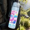 1PC 67 Girly Glitter Graffiti Number Print 750ml Color Plastic Sports Water Bottle Leakproof Flip Straw Lid Suitable for Sports Office Home Use
