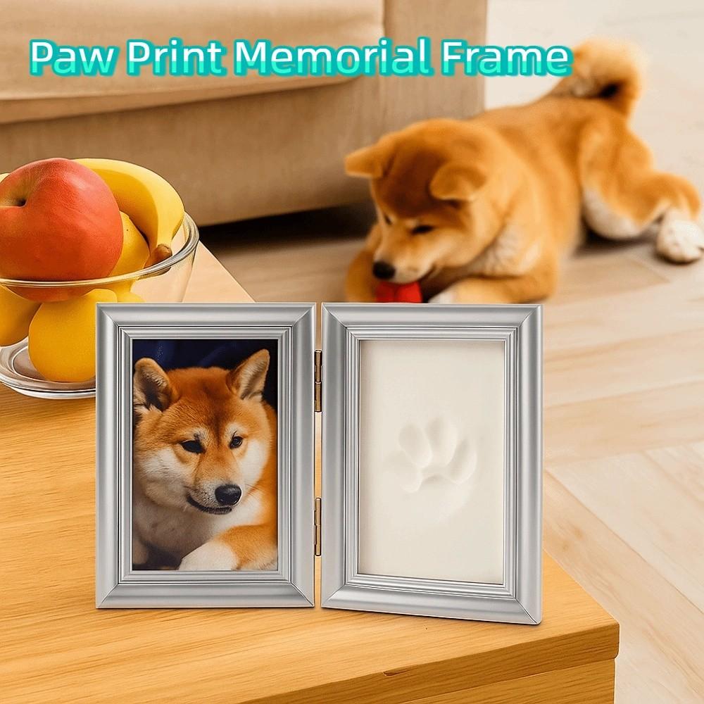 Metal Buckle Paw Print Memorial Frame Foldable Pet Handprint Shadowbox  DIY Craft Project