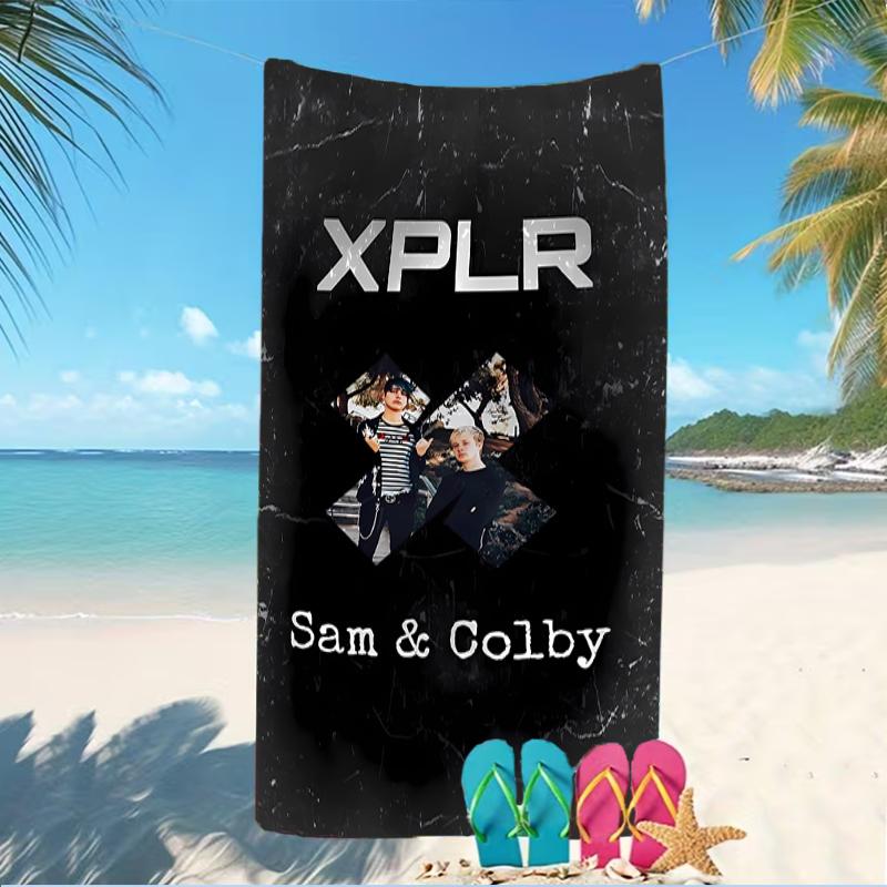 Beach Towel with Sam and Colby Pattern - Soft,absorbent,machine Washable Lightweight&Modern,swimming,Travel Essentials
