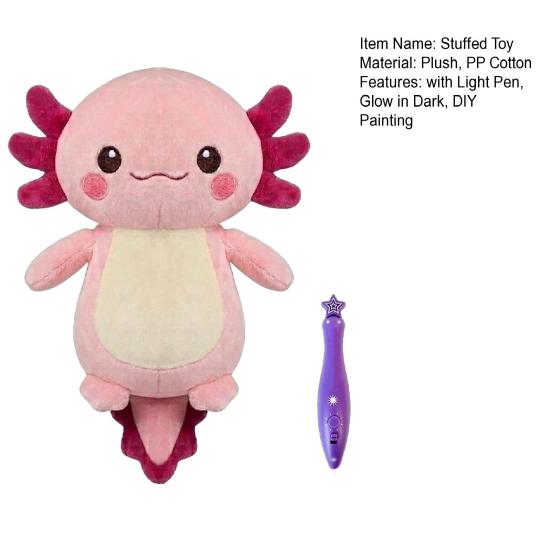 Glow in The Dark Stuffed Animal Toy with Light Pen Luminous Fox Rabbit Bear