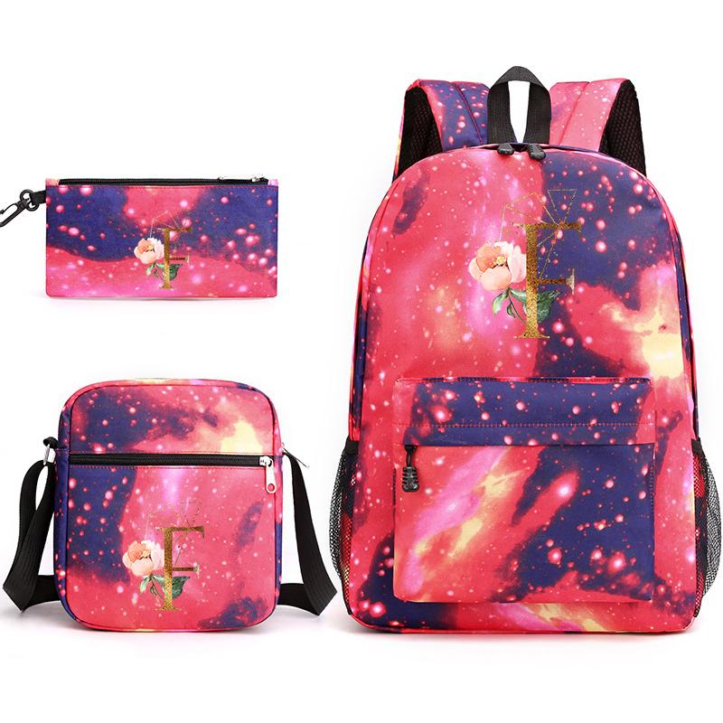 26 Litere Engleze 3Buc Rucsac Cosplay Pânză Copii Copii ghiozdan Geantă de călătorie Back To School Bookbag