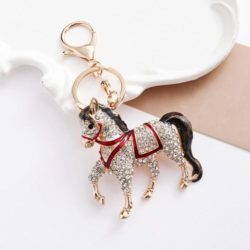 Metal Horse Keychain Sparkling Key Ring New Pony Pendant  Gifts
