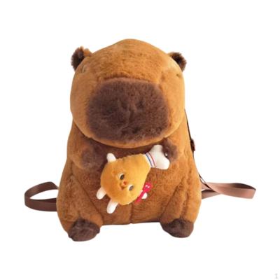 Capybara-Rucksack, Cartoon-Stil, für den Urlaub, Erwachsene und Kinder, leichtes Plüschspielzeug