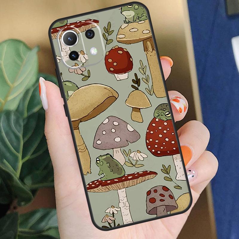 Cottagecore Frog Mushroom Kawaii Case For POCO F5 X3 X5 Pro F4 X4 F3 C65 M5s Cover For Xiaomi 13T 14 Pro 11T 12T 12 13 Lite