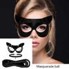 3Pcs Black Cats Costume Accessories Cats Woman Costume for Women Halloween Masquerades Mask Bells Choker Necklace Whip