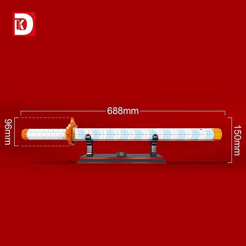 790PCS Demon Slayer Rengoku Kyoujurou Sword Anime Ninja Building Blocks Knife Weapon Toy Katana Model Assemble Bricks Kids Gifts