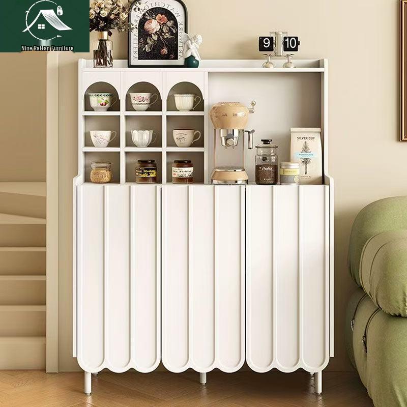Modern Minimalist Solid Wood Side Cabinet for Small Apartments