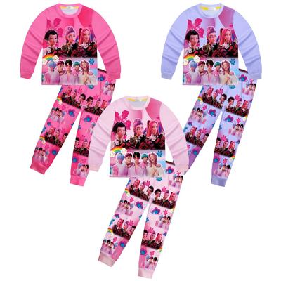 2pcs K-pops Demons Hunters Kawaii Pajamas Set Girl Cosplay Nightwears Anime Long Sleeve Tops + Pants Fans Gift