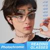 4pcs Comfortable Style Color Changing Reading Glasses Combination Pochromic  Men and Women'S Universal Style Color Changing