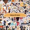 60 Haikyuu!! Anime Character Stickers: Japanese Designs for Phone, Tablet, and Suitcase Decoration, Waterproof and Student-Favorite
