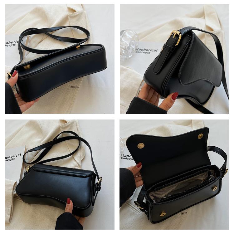 Vintage Torebka Crossbody w Stylu Hong Kong z Teksturowanej Skóry - Damska Modna 2025 Moda Koreańska