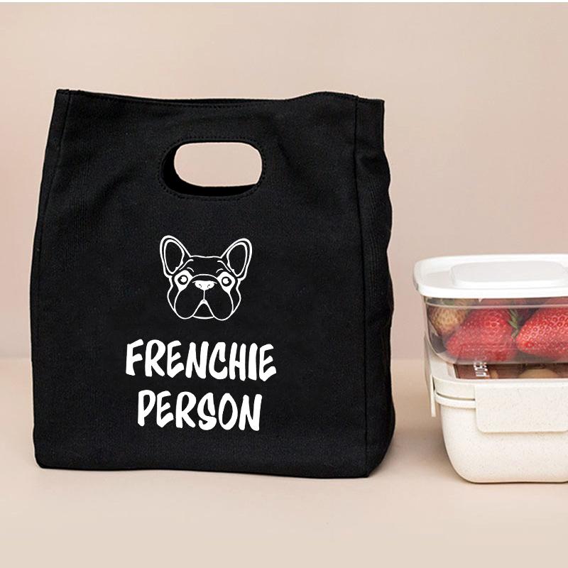 French Bulldog Print Portable Lunch Bag New Thermal Insulated Box Tote Cooler Handbag Bento Pouch Dinner School Food Storage Bag