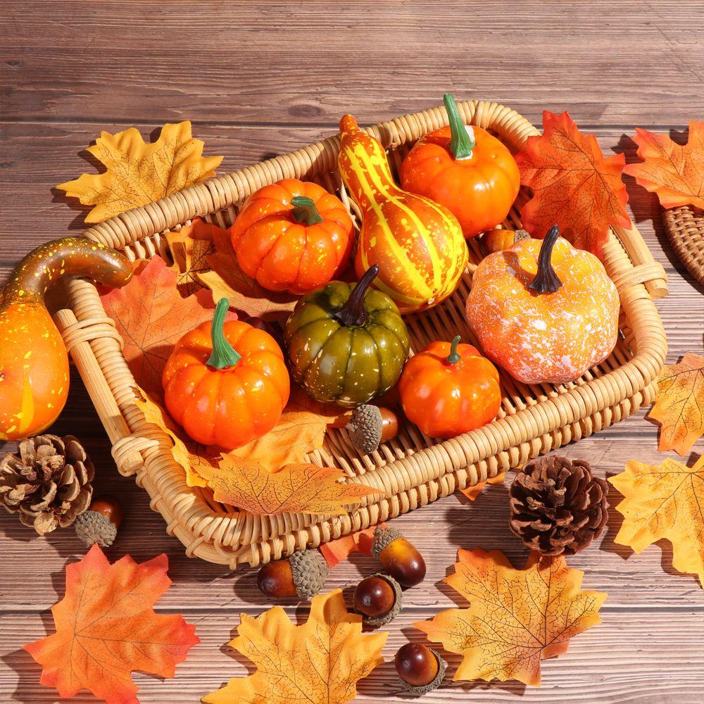 

Realistic Faux Decoration DIY Craft Fake Vegetable Simulation Props Halloween Artificial Pumpkin 50PCS