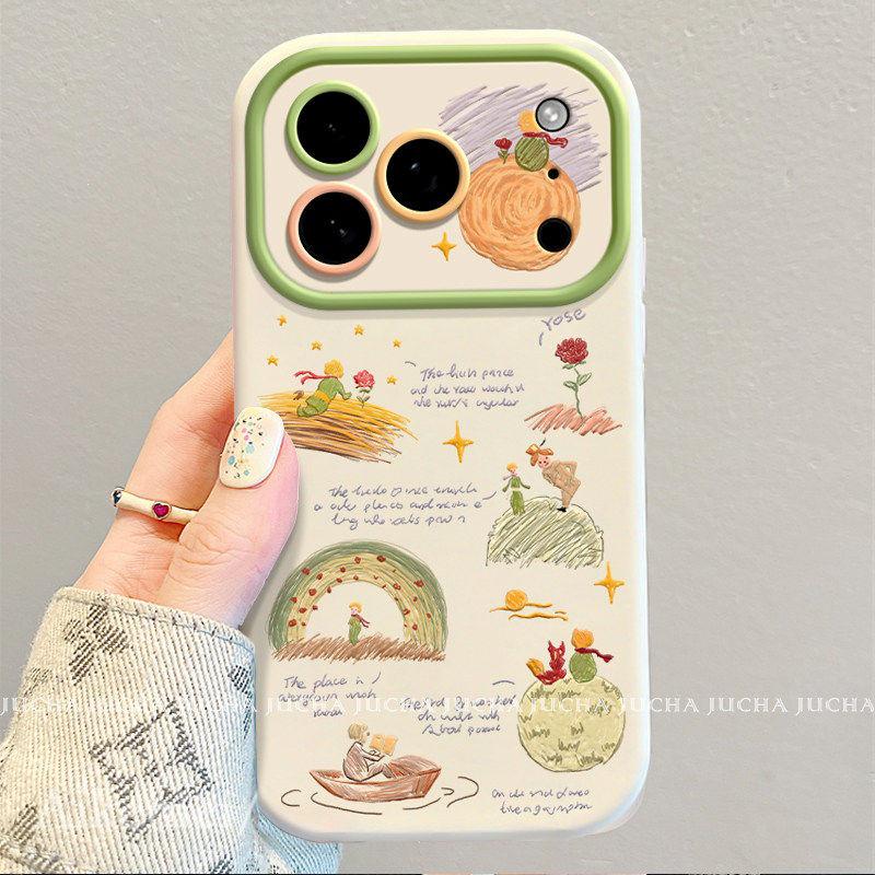 Cartoon Graffiti Lens Protective Cover for iPhone 15/17 - The Little Prince Edition