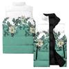 Ladies' Casual And Fashionable Sleeveless Vest Floral Pattern Printed Cotton Jacket