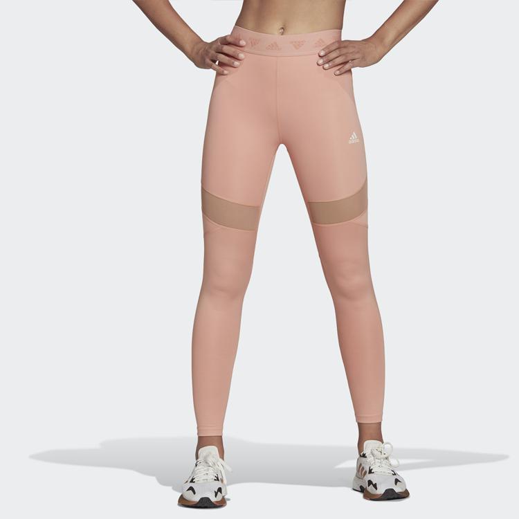Adidas Logo Print High Waist Fitness Leggings Women Leggings Red Pink HC2912
