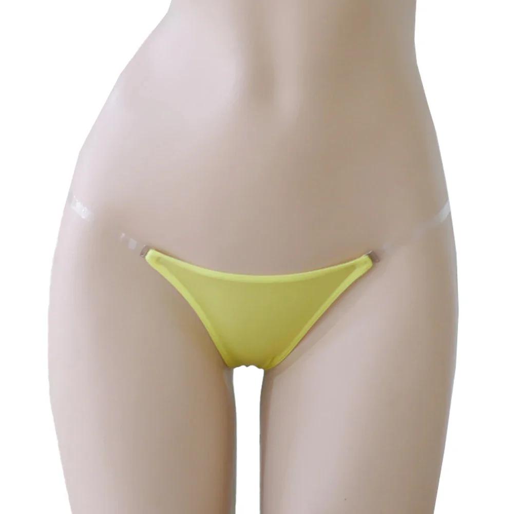 Sexy Damen Eis Seide G-String Durchsichtig Niedrige Taille Nahtlose Tanga Unterwäsche Transparent Verstellbarer Bund Slips