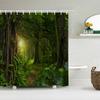 High Quality Natural Landscape Rain Forest Fabric Shower Curtain Waterproof Bath Curtains For Bathroom Decorate With Hooks