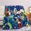 Hedgehog Sonic Print Flannel Blanket, Ultra Soft High Quality All Seasons Warm Throw, Home Decor Cozy Blanket, Perfect Christmas Gift