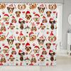 Christmas Kids Shower Curtain Cartoon Puppy Dogs Xmas Theme Bath Curtain For New Year Decor Bathroom Shower Curtain Set Animal