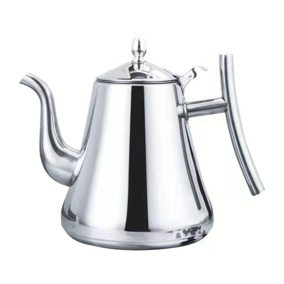 Stainless Steel Flower Teapot with Filter for Induction Cookers - Commercial & Hotel Use