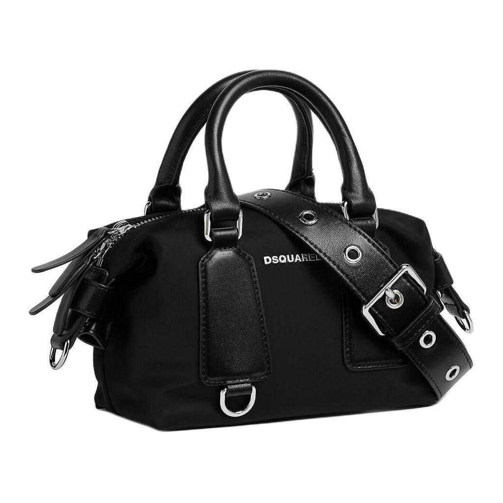 Dsquared2 Letter Logo Zipper Closure Polyester Shoulder Crossbody Handbag Small Women handbag Black HBW0065117000012124