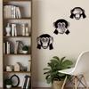 Set di Tre Scimmie in Metallo per Parete Scultura Decorativa Opera d'Arte in Ferro Stile Minimalista Appendi da Parete Moderno per Soggiorno Camera da Letto Ufficio