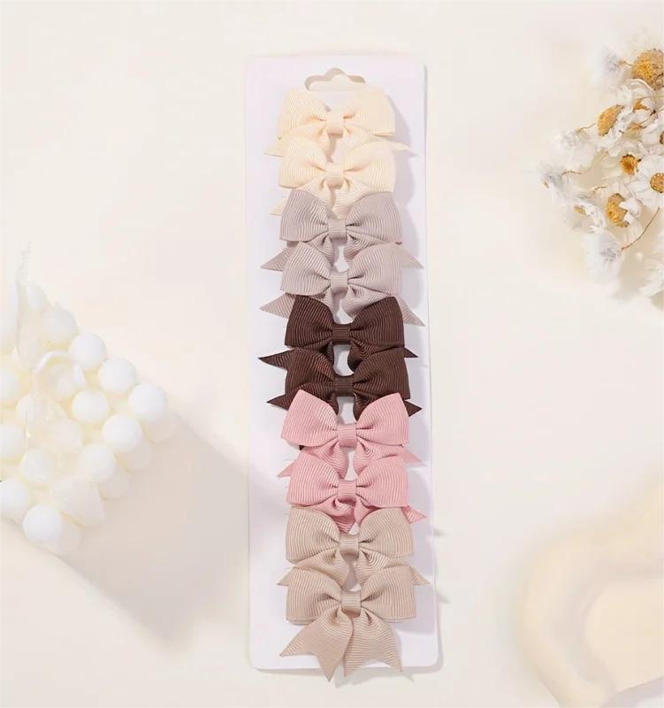 6/10 Stück 1,85'' Niedliche Einfarbige Schleifen-Haarspangen für Babymädchen Handgemachte Schleifen Haarnadel Haarspange Kopfschmuck Kinder Haarschmuck